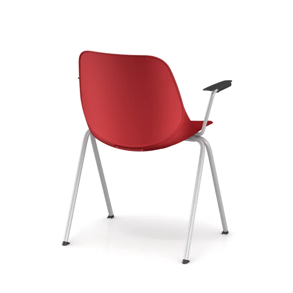 Fauteuil 4 pieds Bakea - polypropylène - piétement époxy - empilable - lot de 4
