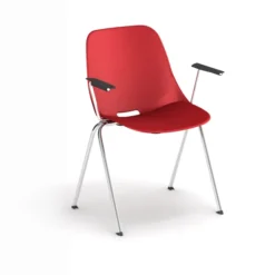 Fauteuil 4 pieds Bakea - polypropylène - piétement chrome - empilable - lot de 4