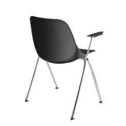Fauteuil 4 pieds Bakea - polypropylène - piétement chrome - empilable - lot de 4