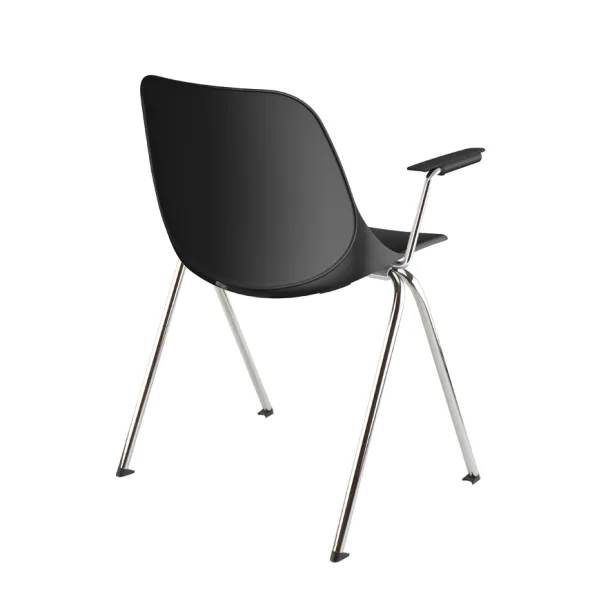Fauteuil 4 pieds Bakea - polypropylène - piétement chrome - empilable - lot de 4