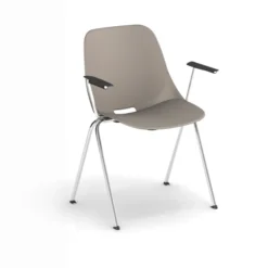 Fauteuil 4 pieds Bakea - polypropylène - piétement chrome - empilable - lot de 4
