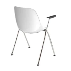 Fauteuil 4 pieds Bakea - polypropylène - piétement chrome - empilable - lot de 4