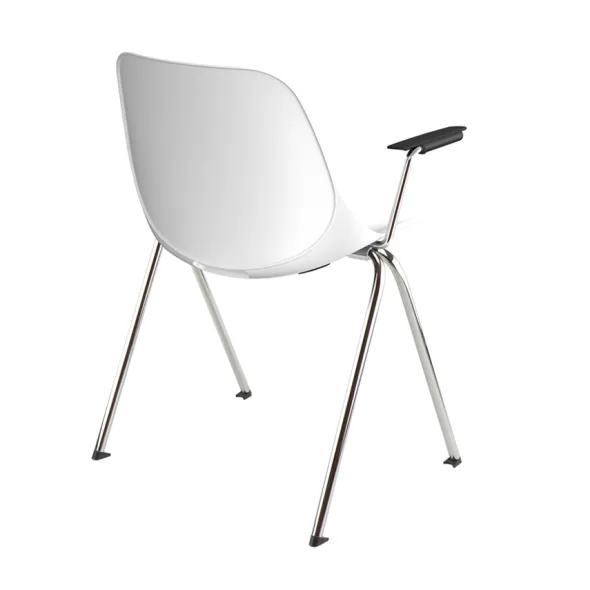Fauteuil 4 pieds Bakea - polypropylène - piétement chrome - empilable - lot de 4