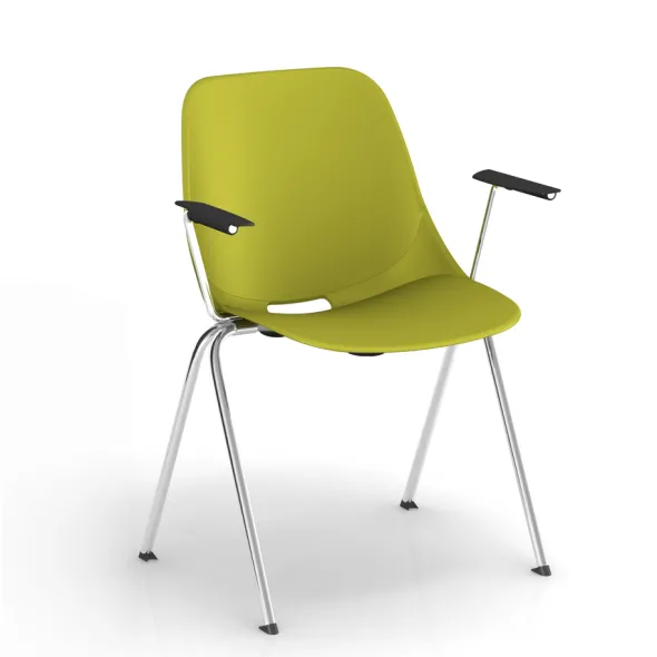 Fauteuil 4 pieds Bakea - polypropylène - piétement chrome - empilable - lot de 4