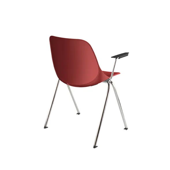Fauteuil 4 pieds Bakea - polypropylène - piétement chrome - empilable - lot de 4