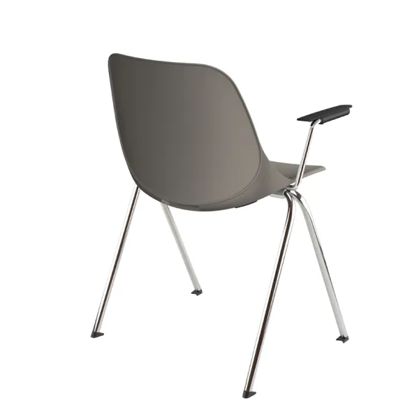 Fauteuil 4 pieds Bakea - polypropylène - piétement chrome - empilable - lot de 4