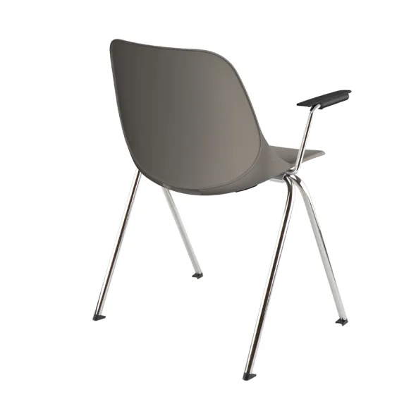Fauteuil 4 pieds Bakea - polypropylène - piétement chrome - empilable et accrochable - lot de 4