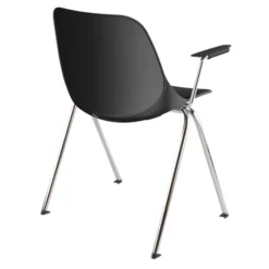 Fauteuil 4 pieds Bakea - polypropylène - piétement chrome - empilable et accrochable - lot de 4
