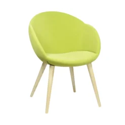 Fauteuil 4 pieds bois Evy - microfibre - unicolore