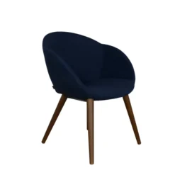 Fauteuil 4 pieds bois Evy - microfibre - unicolore