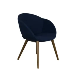 Fauteuil 4 pieds bois Evy - microfibre - unicolore