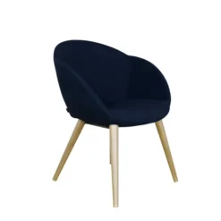 Fauteuil 4 pieds bois Evy - microfibre - unicolore