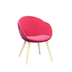 Fauteuil 4 pieds bois Evy - microfibre - bicolore