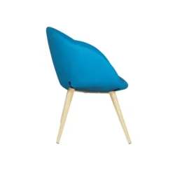 Fauteuil 4 pieds bois Evy - textile enduit texturé - unicolore