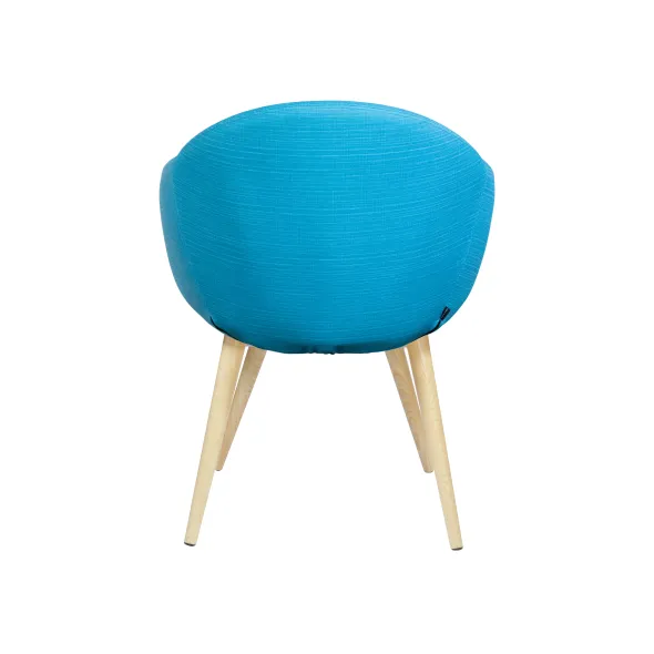 Fauteuil 4 pieds bois Evy - textile enduit texturé - unicolore