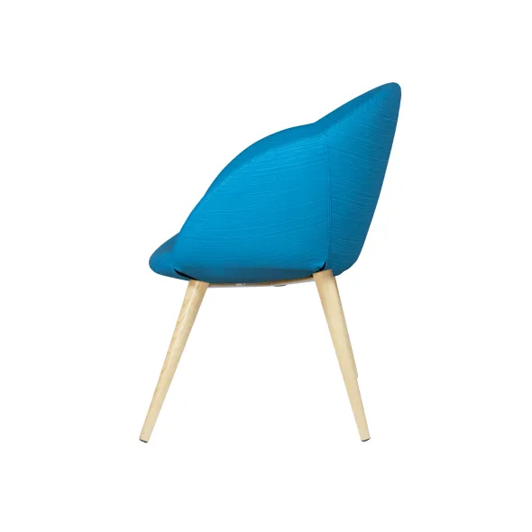 Fauteuil 4 pieds bois Evy - textile enduit texturé - unicolore