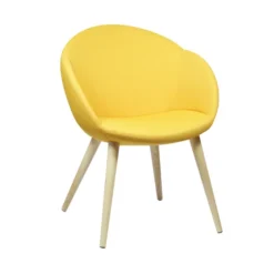Fauteuil 4 pieds bois Evy - tissu - unicolore