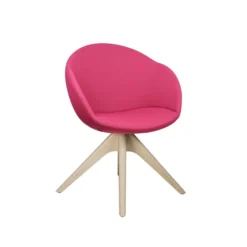 Fauteuil 4 pieds bois pivotant Evy - tissu - unicolore