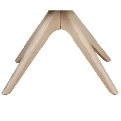 Fauteuil 4 pieds bois pivotant Evy - textile enduit texturé - unicolore