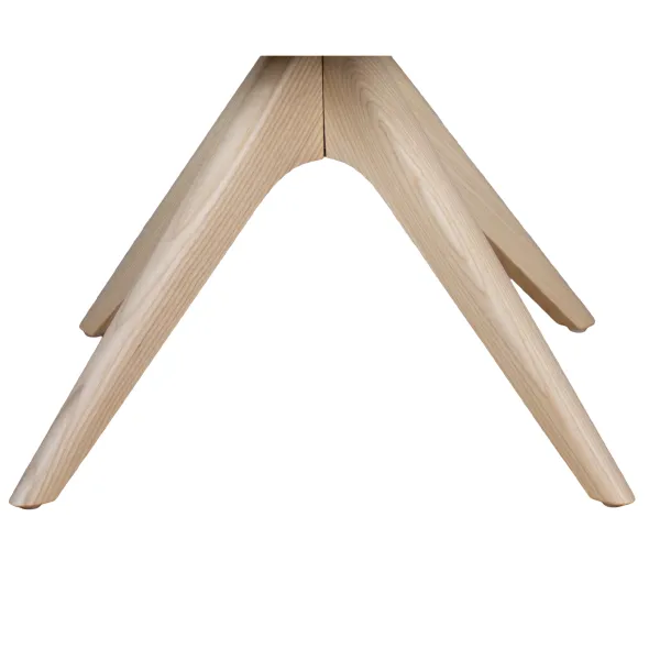 Fauteuil 4 pieds bois pivotant Evy - textile enduit texturé - unicolore