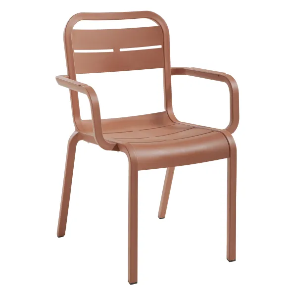 Fauteuil 4 pieds Cannes - monobloc polypropylène - assise et dossier séparés - empilable - lot de 6
