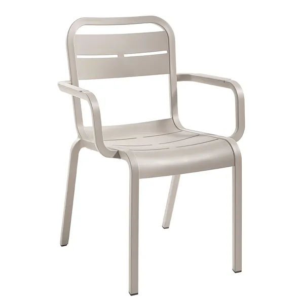 Fauteuil 4 pieds Cannes - monobloc polypropylène - assise et dossier séparés - empilable - lot de 6