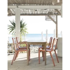 Fauteuil 4 pieds Cannes - monobloc polypropylène - assise et dossier séparés - empilable - lot de 6