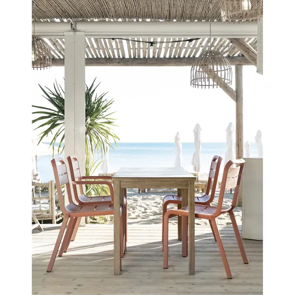 Fauteuil 4 pieds Cannes - monobloc polypropylène - assise et dossier séparés - empilable - lot de 6