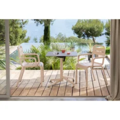 Fauteuil 4 pieds Cannes - monobloc polypropylène - assise et dossier séparés - empilable - lot de 6