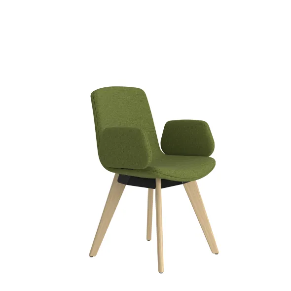 Fauteuil 4 pieds Cubb - tissu - 4 pieds bois