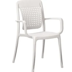 Fauteuil 4 pieds Factory - monobloc polypropylène - assise et dossier séparés - empilable - lot de 6