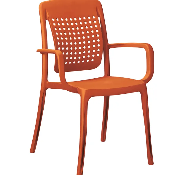 Fauteuil 4 pieds Factory - monobloc polypropylène - assise et dossier séparés - empilable - lot de 6
