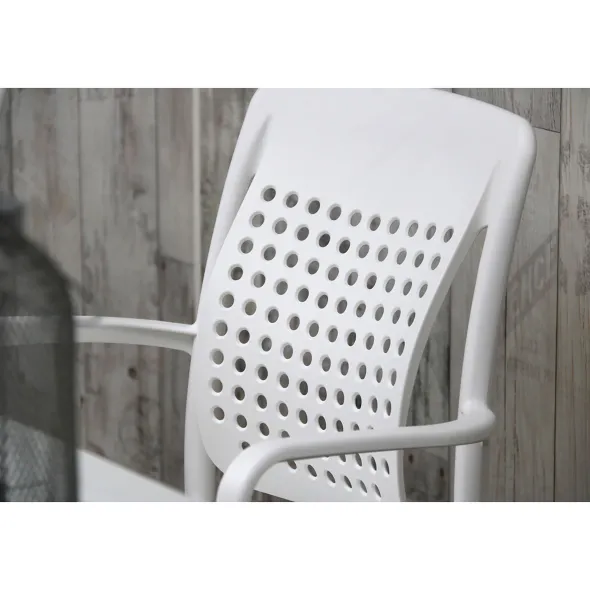 Fauteuil 4 pieds Factory - monobloc polypropylène - assise et dossier séparés - empilable - lot de 6