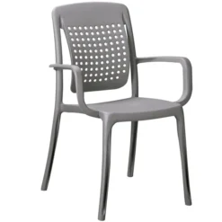 Fauteuil 4 pieds Factory - monobloc polypropylène - assise et dossier séparés - empilable - lot de 6