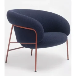 Fauteuil 4 pieds Ginger Lounge - tissu - piétement métallique