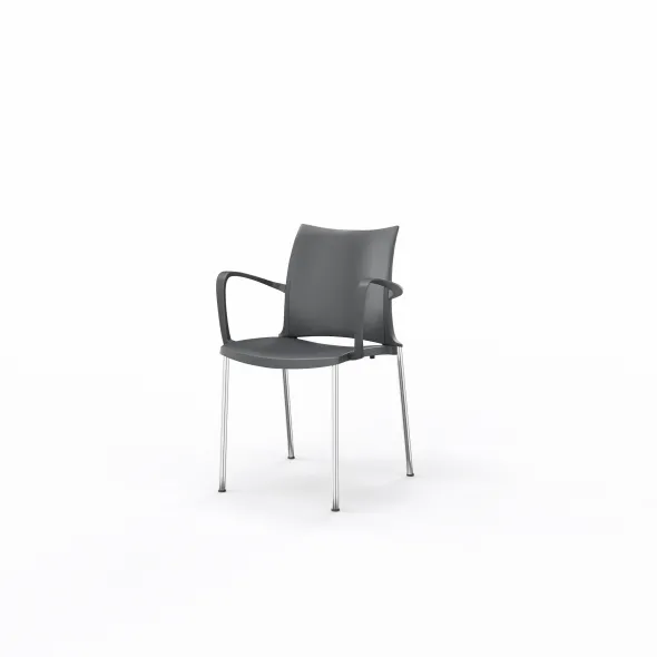 Fauteuil 4 pieds Hola époxy - piètement chrome - polypropylène