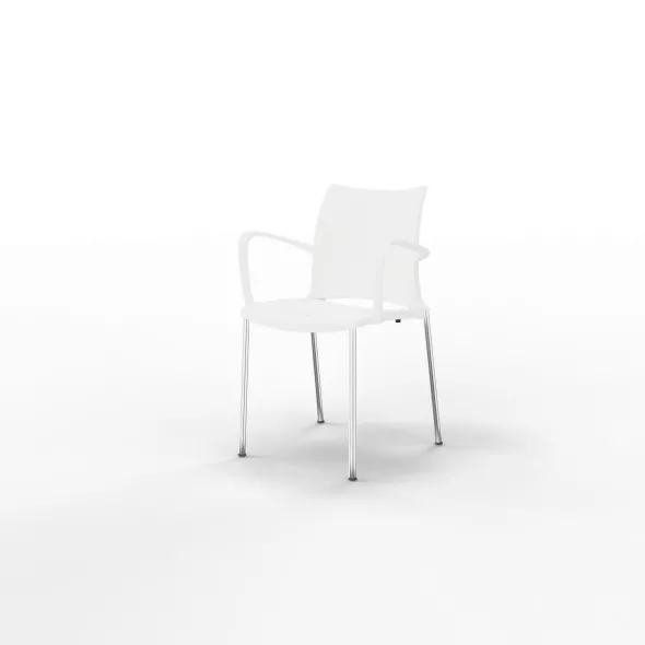 Fauteuil 4 pieds Hola époxy - piètement chrome satiné - polypropylène