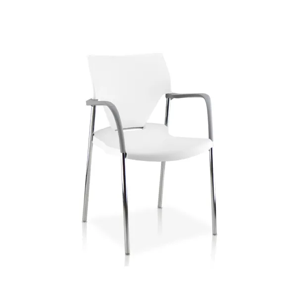 Fauteuil 4 pieds Ioko - polypropylène - sans placet - piétement chrome - empilable
