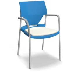 Fauteuil 4 pieds Ioko - polypropylène - placet d'assise textile enduit - piétement époxy - empilable