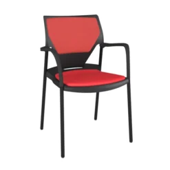 Fauteuil 4 pieds Ioko - polypropylène - placet d'assise et de dossier textile enduit - piétement époxy - empilable