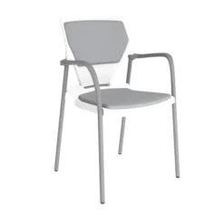 Fauteuil 4 pieds Ioko - polypropylène - placet d'assise et de dossier textile enduit - piétement époxy - empilable