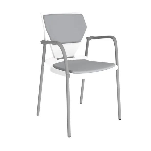 Fauteuil 4 pieds Ioko - polypropylène - placet d'assise et de dossier textile enduit - piétement époxy - empilable