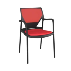 Fauteuil 4 pieds Ioko - polypropylène - placet d'assise et de dossier textile enduit - piétement époxy - empilable