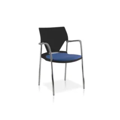 Fauteuil 4 pieds Ioko - polypropylène - placet d'assise textile enduit - piétement chrome - empilable