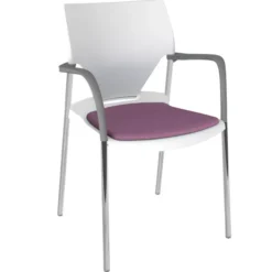 Fauteuil 4 pieds Ioko - polypropylène - placet d'assise textile enduit - piétement chrome - empilable