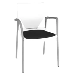 Fauteuil 4 pieds Ioko - polypropylène - placet d'assise tissu - piétement époxy - empilable