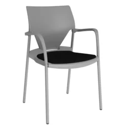 Fauteuil 4 pieds Ioko - polypropylène - placet d'assise tissu - piétement époxy - empilable