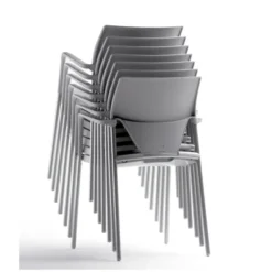 Fauteuil 4 pieds Ioko - polypropylène - placet d'assise tissu - piétement époxy - empilable