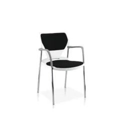 Fauteuil 4 pieds Ioko - polypropylène - placet assise et dossier tissu - piétement chrome - empilable et accrochable