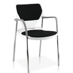 Fauteuil 4 pieds Ioko - polypropylène - placet d'assise et de dossier tissu - piétement chrome - empilable